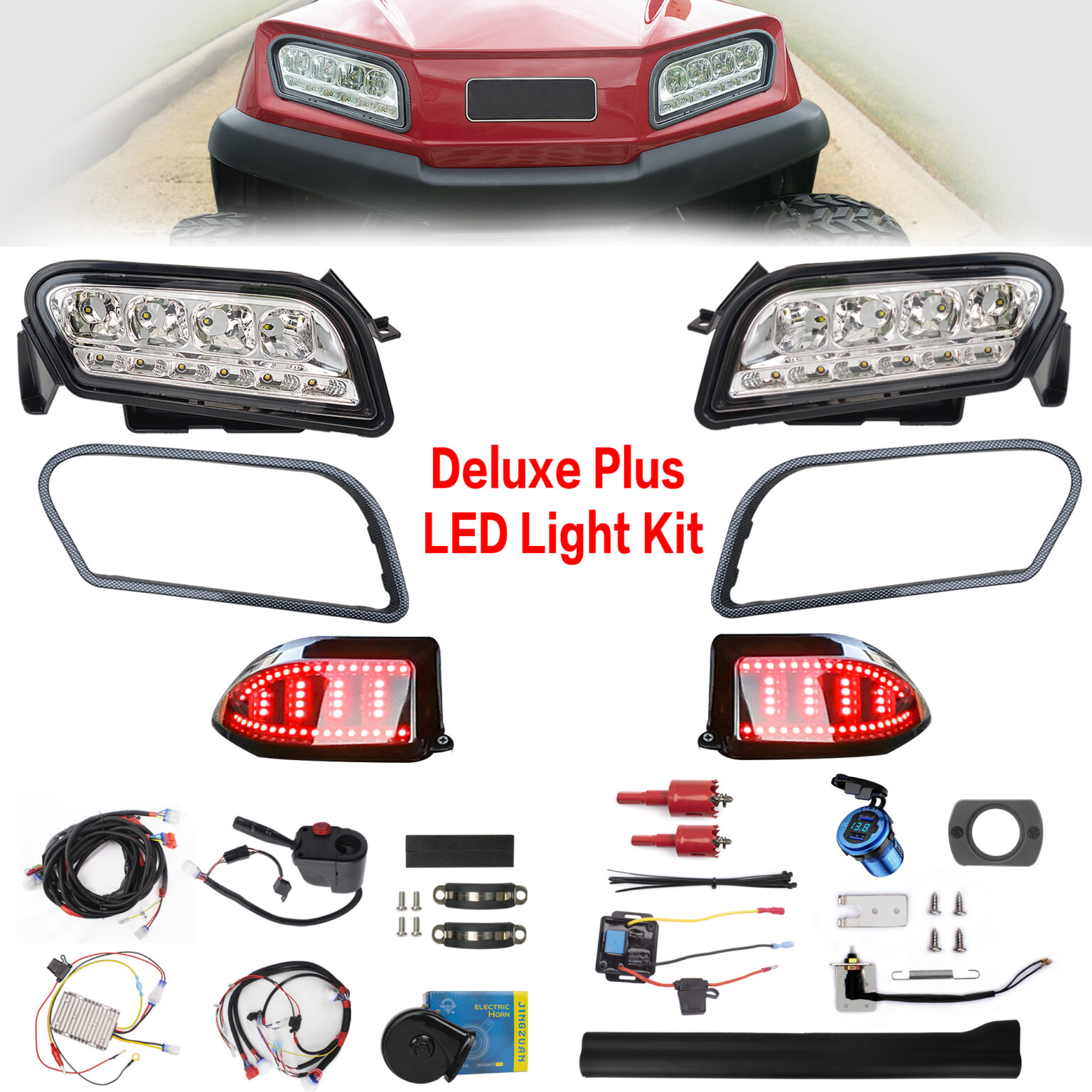 NOKINS Deluxe Plus LED Light Kit for Club Car Tempo/Onward Golf Cart