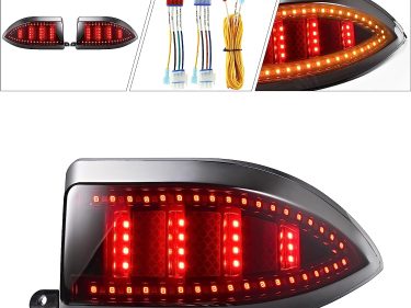 NOKINS Scanning Turn Taillights with Sequential Turn Signal Operation for Club Car Precedent Tempo Onward Electric&Gas LED Street Legal Golf Cart Taillight Kit (2)