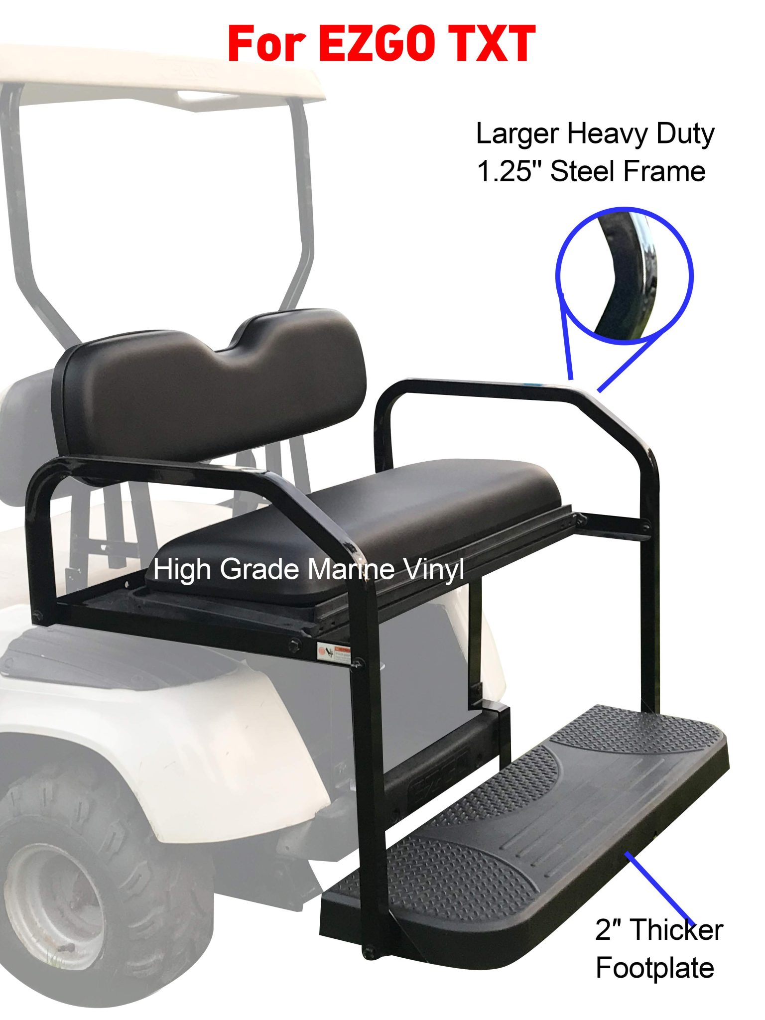 ON Sale:NOKINS Rear Seat Kit for Club Car Ezgo Heavy Duty 1.25” Steel ...