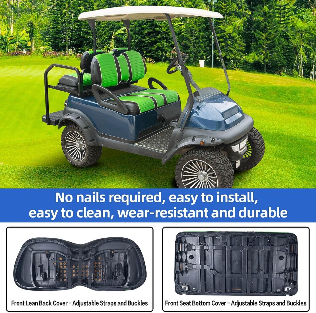 Nokins Seat Cover for Club Car/Ezgo/Rear Seat, No Staplers/Nails