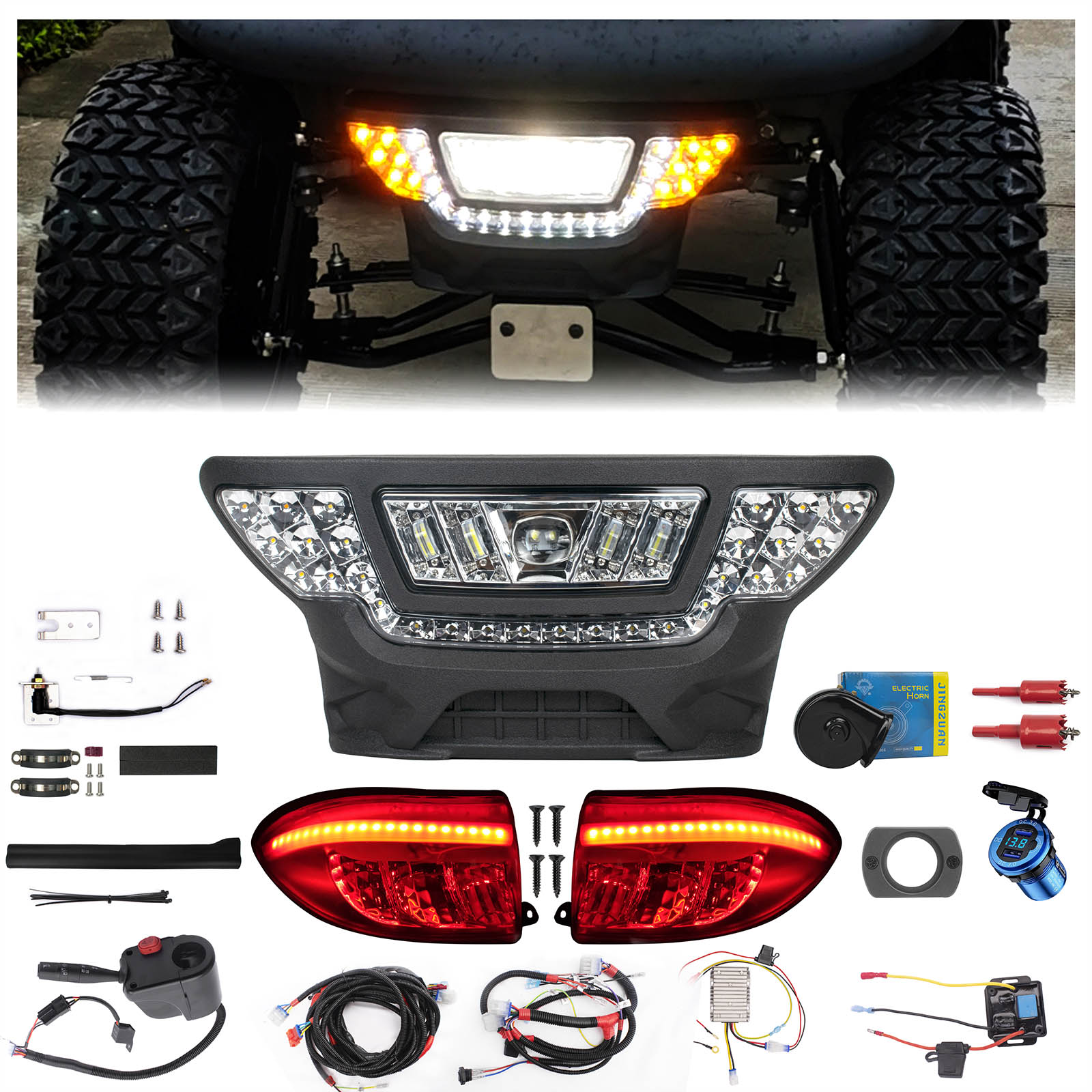 NOKINS Golf Cart Deluxe PLUS LED Light Kit Club Car Precedent (2)