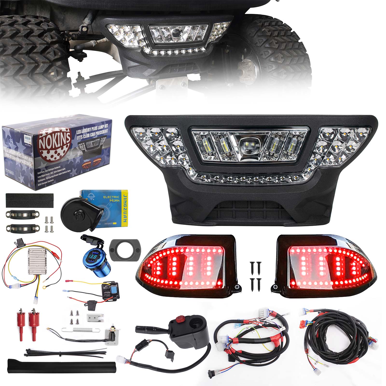 NOKINS Golf Cart Deluxe PLUS LED Light Kit Club Car Precedent