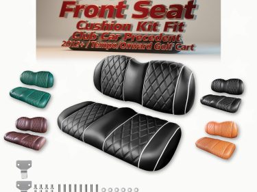 Premium Front Seat Cushion Kit Fit Club Car Precedent 2012+/Tempo/Onward Golf Cart, Including NOKINS Replacement Bottom Cushion and Backrest Cushion