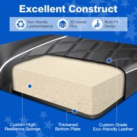 Premium Front Seat Cushion Kit Fit Club Car Precedent 2012+_Tempo_Onward Golf Cart (Black with white piping)7