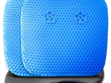Soft Gel Seat Cushion for Club Car/EZGO/Yamaha ,  NOKINS Thick Big Gel Golf Cart Seat Cushion Breathable Honeycomb Design with Non-Slip Cover and Storage Bag  (Blue)