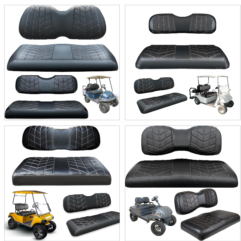 Front and Rear 4pcs LX Seat Cover for Club Car/Ezgo/Yamaha, No Staples Required（By sea shipping 27-32 days, Bulk Package）