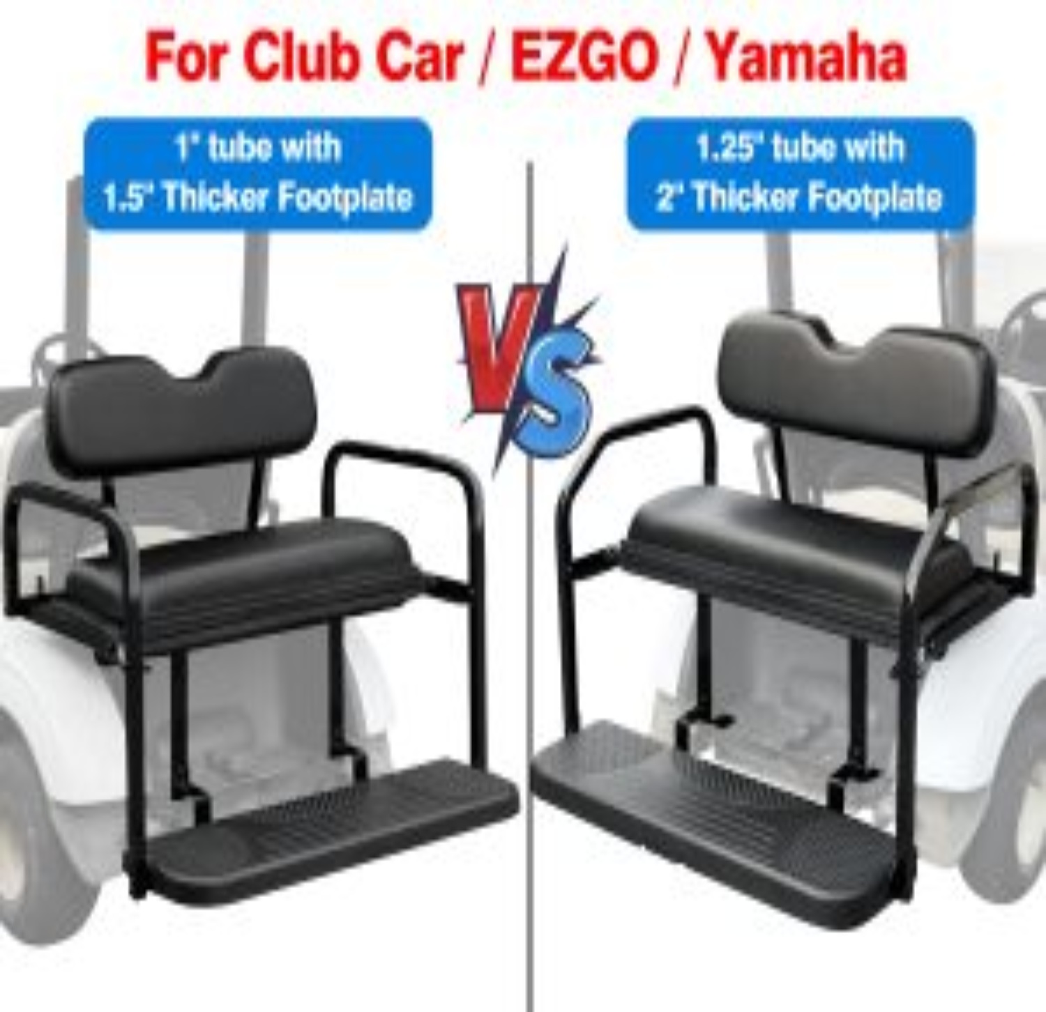 NOKINS Rear Seat Kit for Club Car/EZGO/Yamaha, Integrated Seat Belt Mounting Tabs,Storage Cooler Box Sold Separately (options of sizes, colors and brands together in this link) Free Shipping (3)