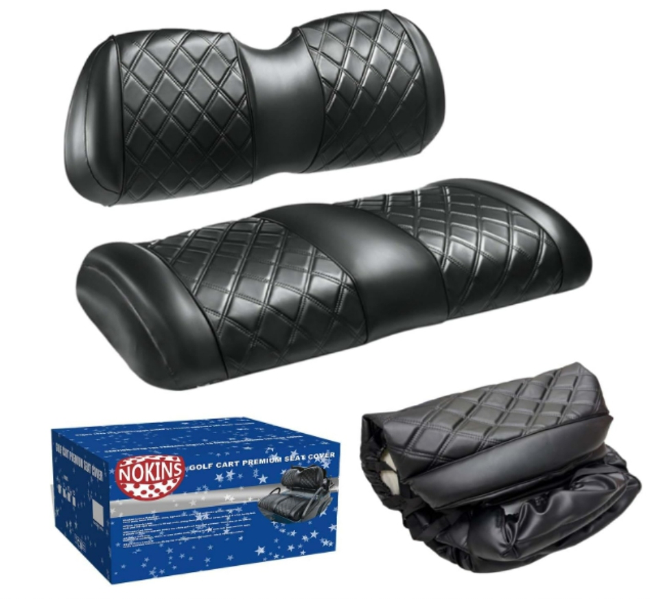 Diamond Seat Cover with Sponge Padding for Club Car Precedent OEM Standard Front Seat, Make OEM Standard Seat More Fashionable and Beautiful