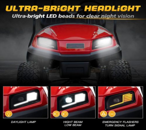 NOKINS Deluxe Plus LED Light Kit for Club Car Tempo Golf Cart