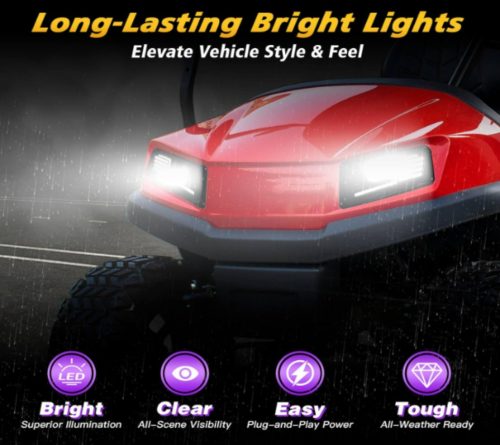 NOKINS Deluxe Plus LED Light Kit for Club Car Tempo Golf Cart