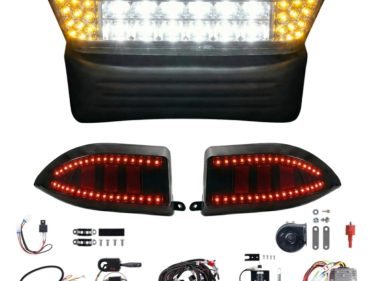 NOKINS OEM Deluxe Light Kit for Club Car Precedent 2004-UP Electric Gas Golf Cart – 12V LED Headlight & Turn Signal Light (Fit #102524800/1025248-01)