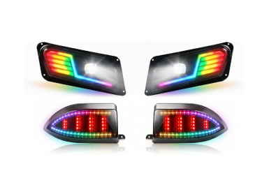 NOKINS RGB Light Kit for Club Car Tempo 2018+ Gas & Electric, APP Control, RGB Deluxe LED Lights Multi-Color Change, Mechanical Brake Switch,Low/High Beam,DRL,Scanning Turn Taillights with Sequential Turn Signal Operation, Reversing Light